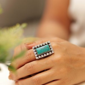 Classic Orange Jadau Cocktail Ring