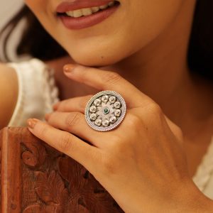 Anaya Floral Leaf Chitai Ring
