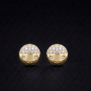 Round Stud Tops, Sparkling Stone Setting