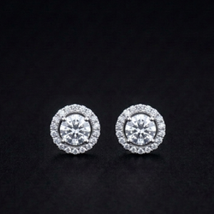Round Halo Stud Earring