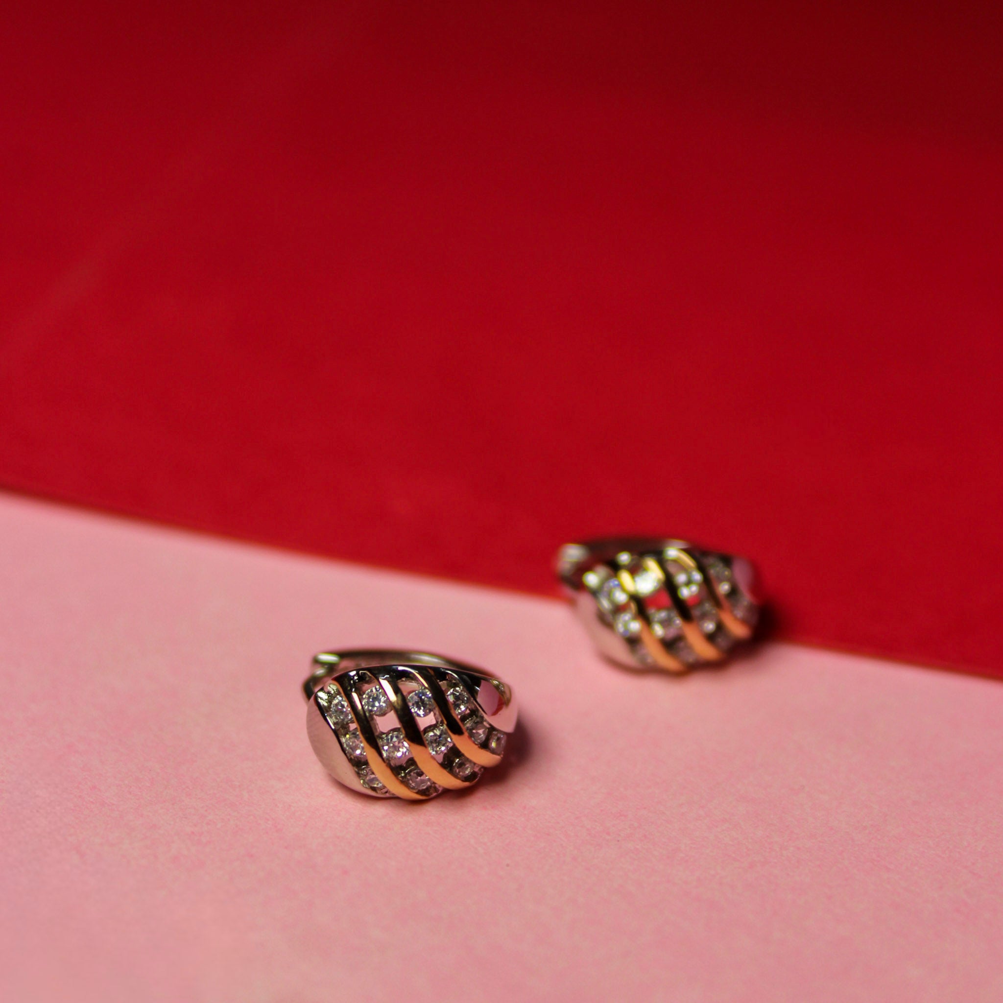 Dual Tone Twisted Hoops - Image 5