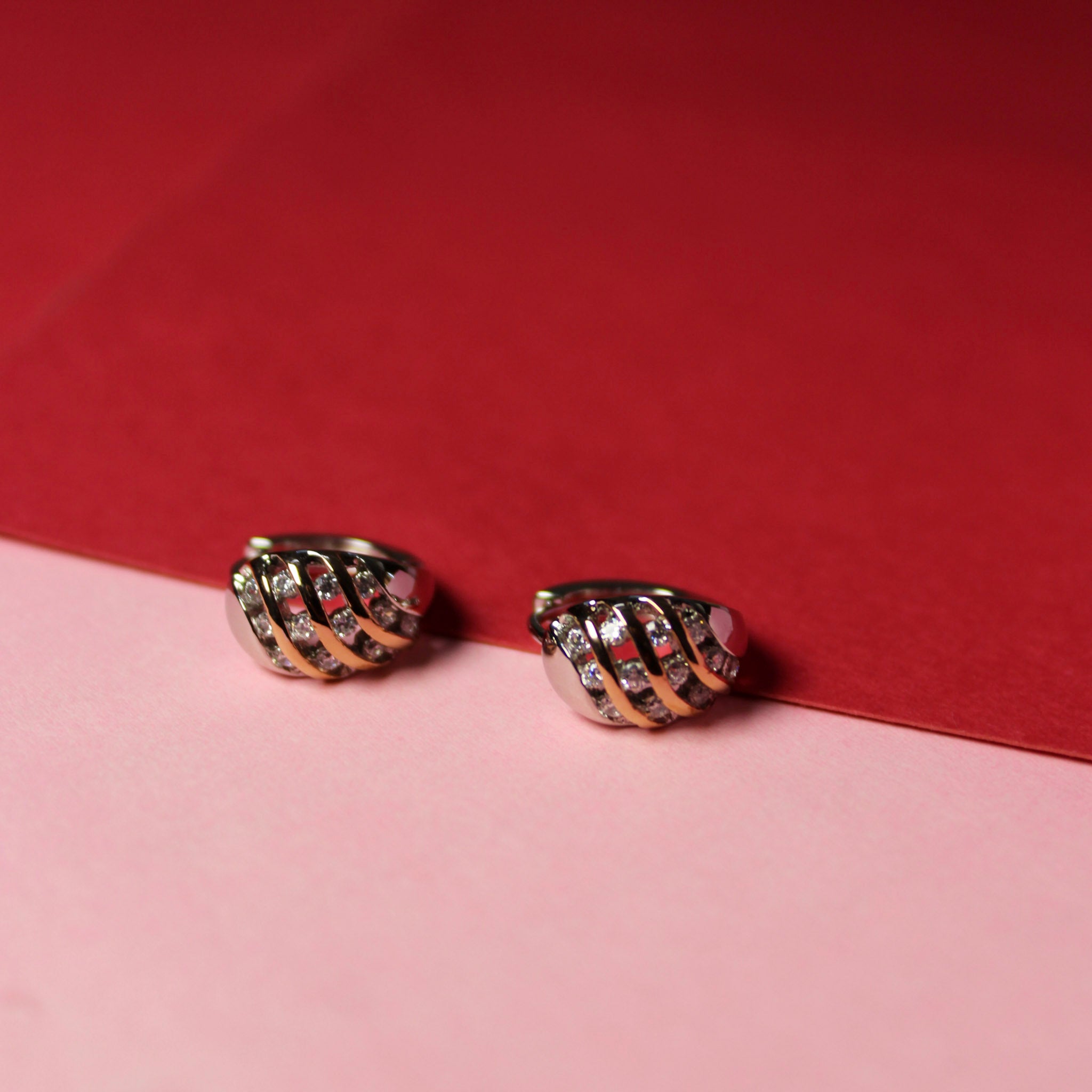 Dual Tone Twisted Hoops - Image 6