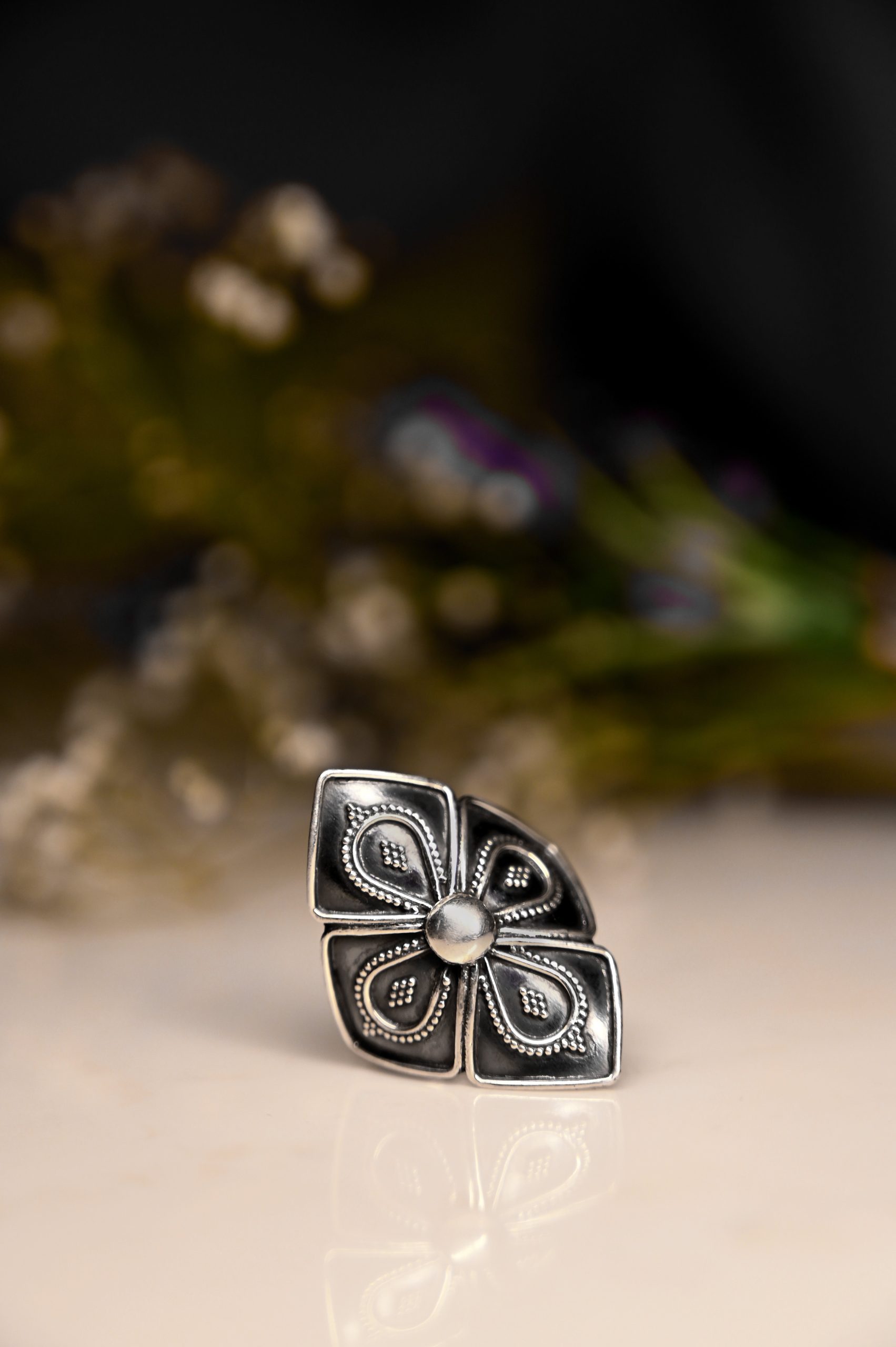 Anokhi Pink Flower Ring