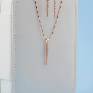 Rose Cascade Stone Pendant Set