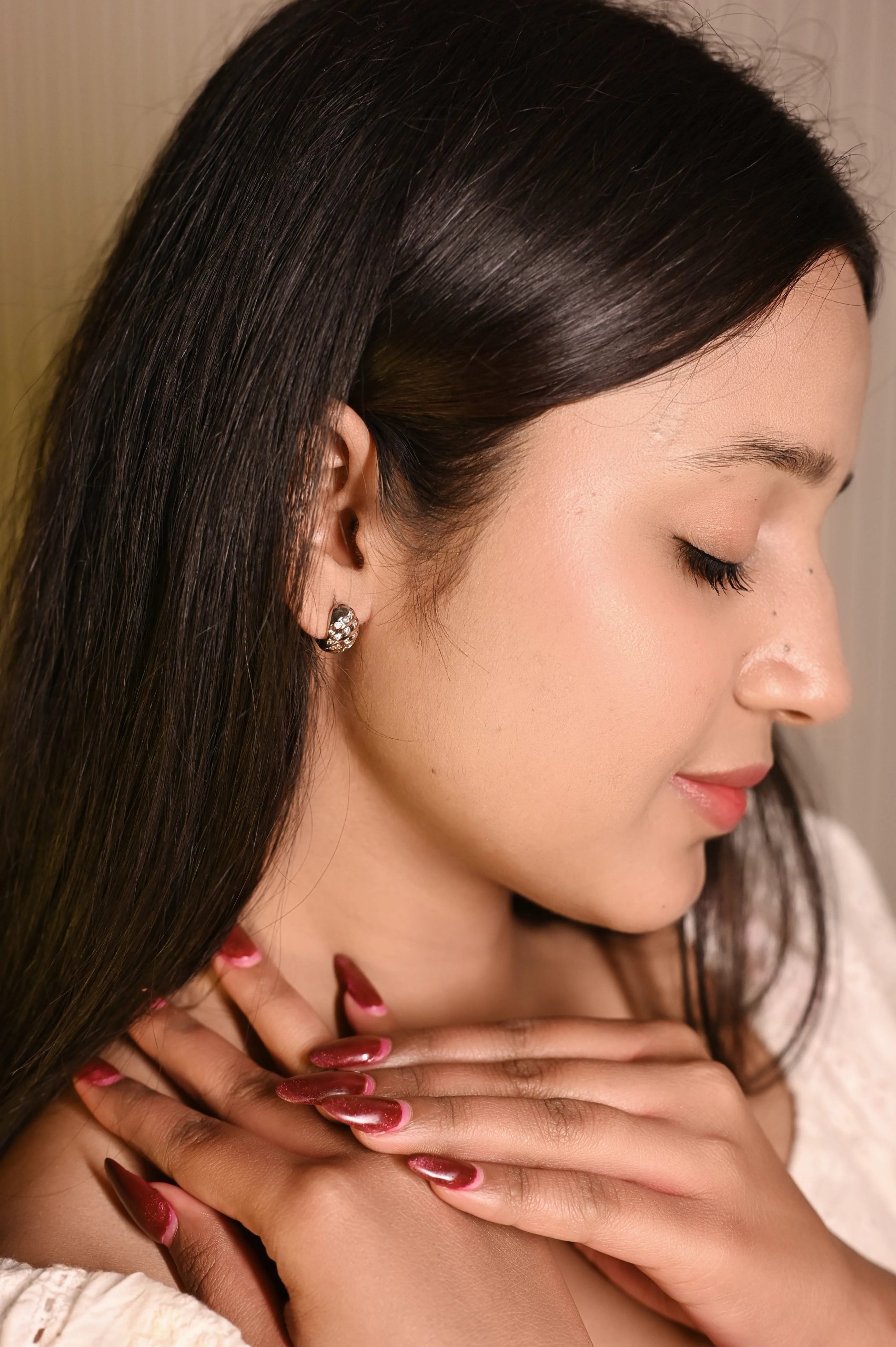 Dual Tone Twisted Hoops - Image 2
