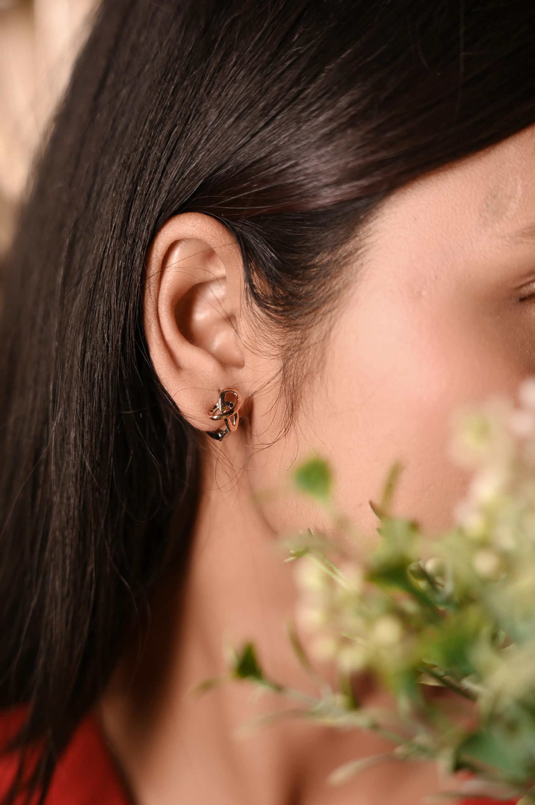 Rose Classic Knot Hoops - Image 2