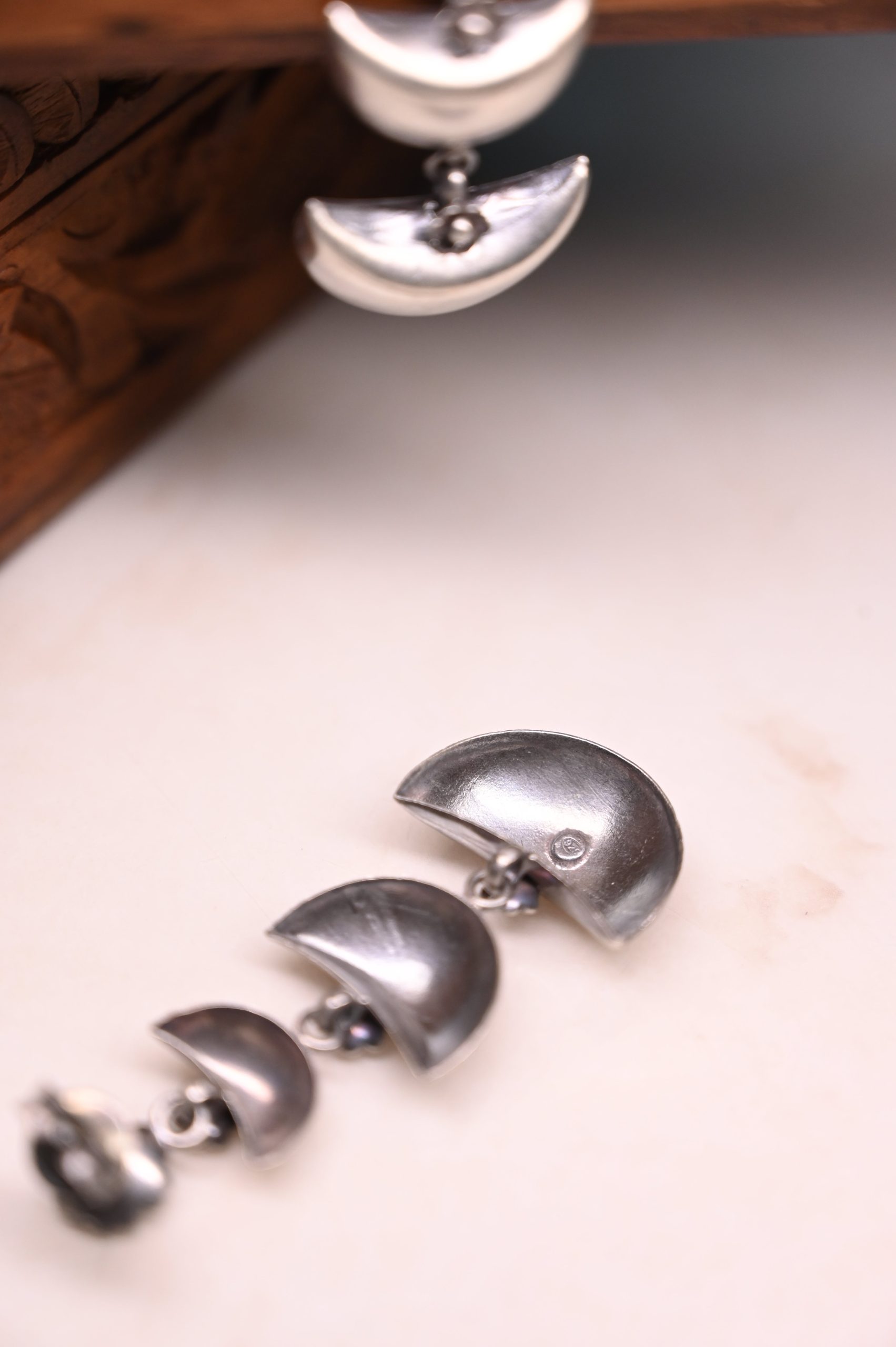 Mishi Crescent Moon Layered Earrings - Image 4