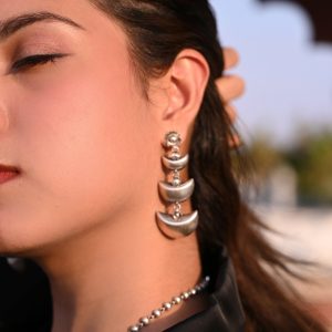 Mishi Crescent Moon Layered Earrings
