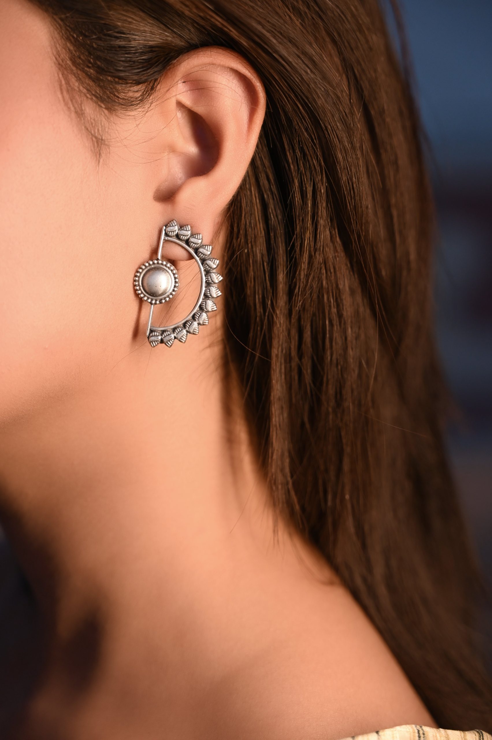 Anokhi Tribal Half-Moon Earrings - Image 2