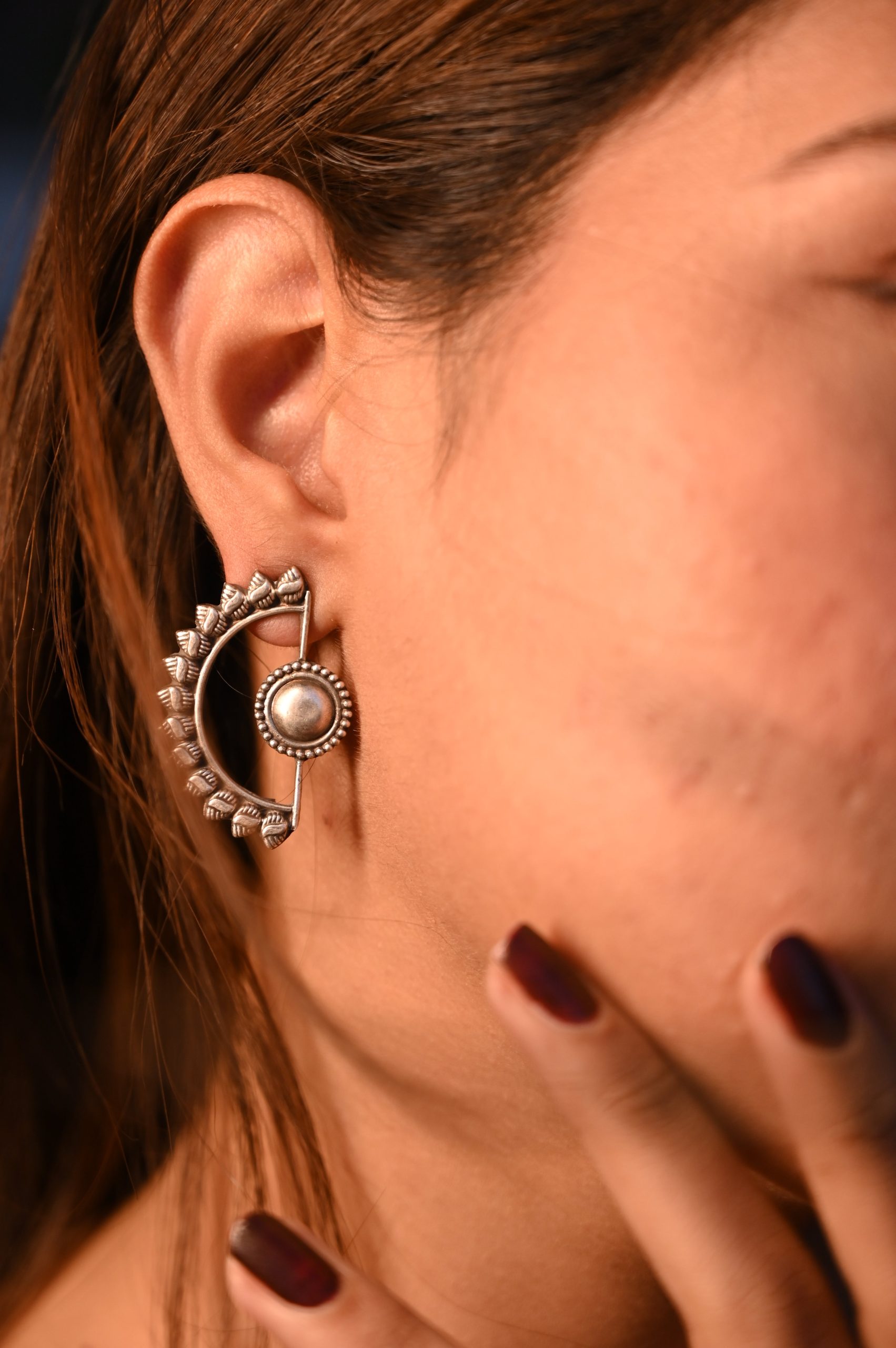 Anokhi Tribal Half-Moon Earrings - Image 3