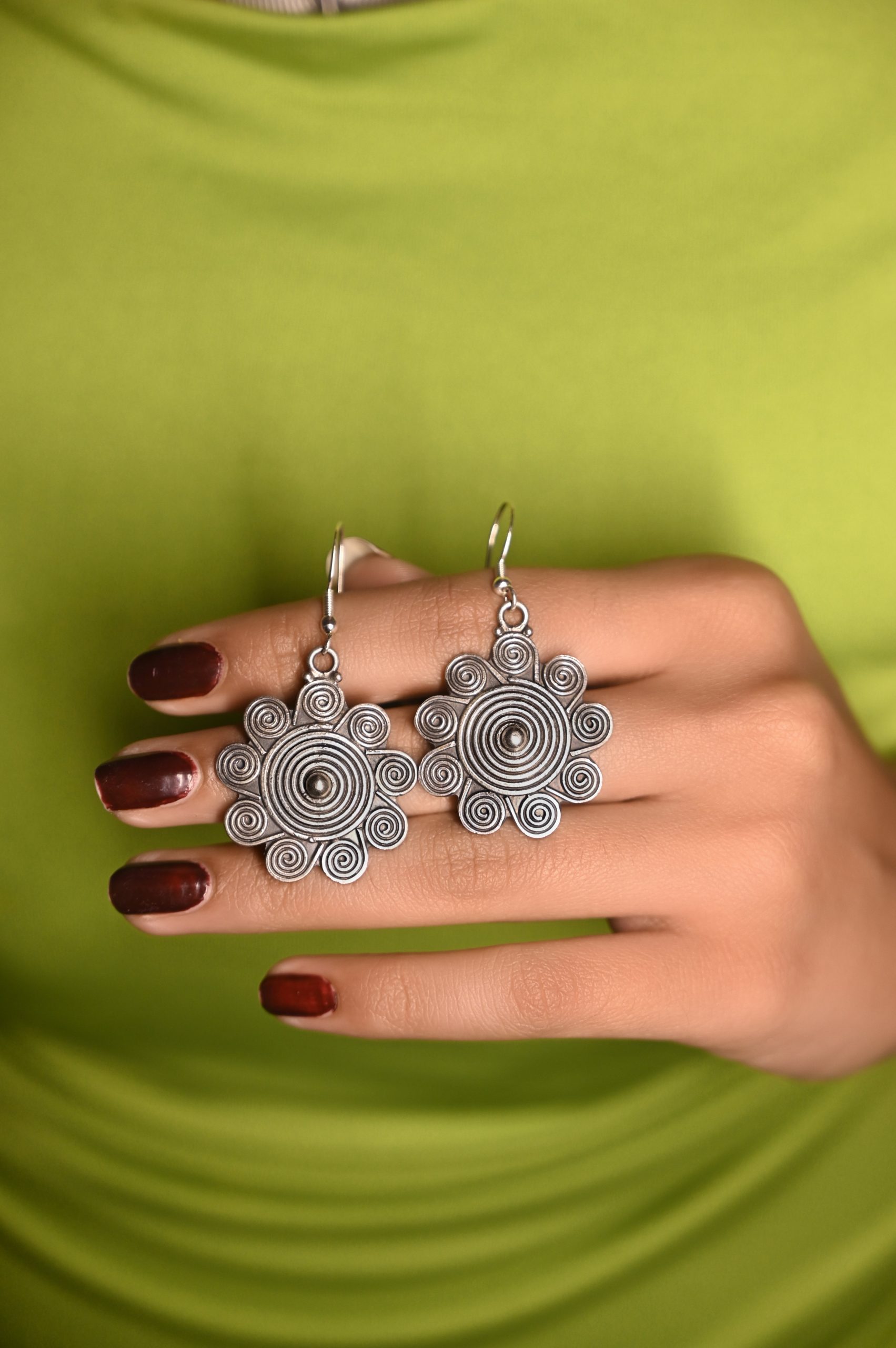 Anaya Spiral Sunflower Earrings - Image 3