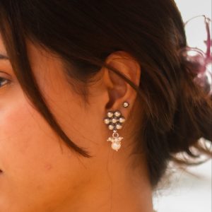 Virasat Floral Pearl Drop Earring