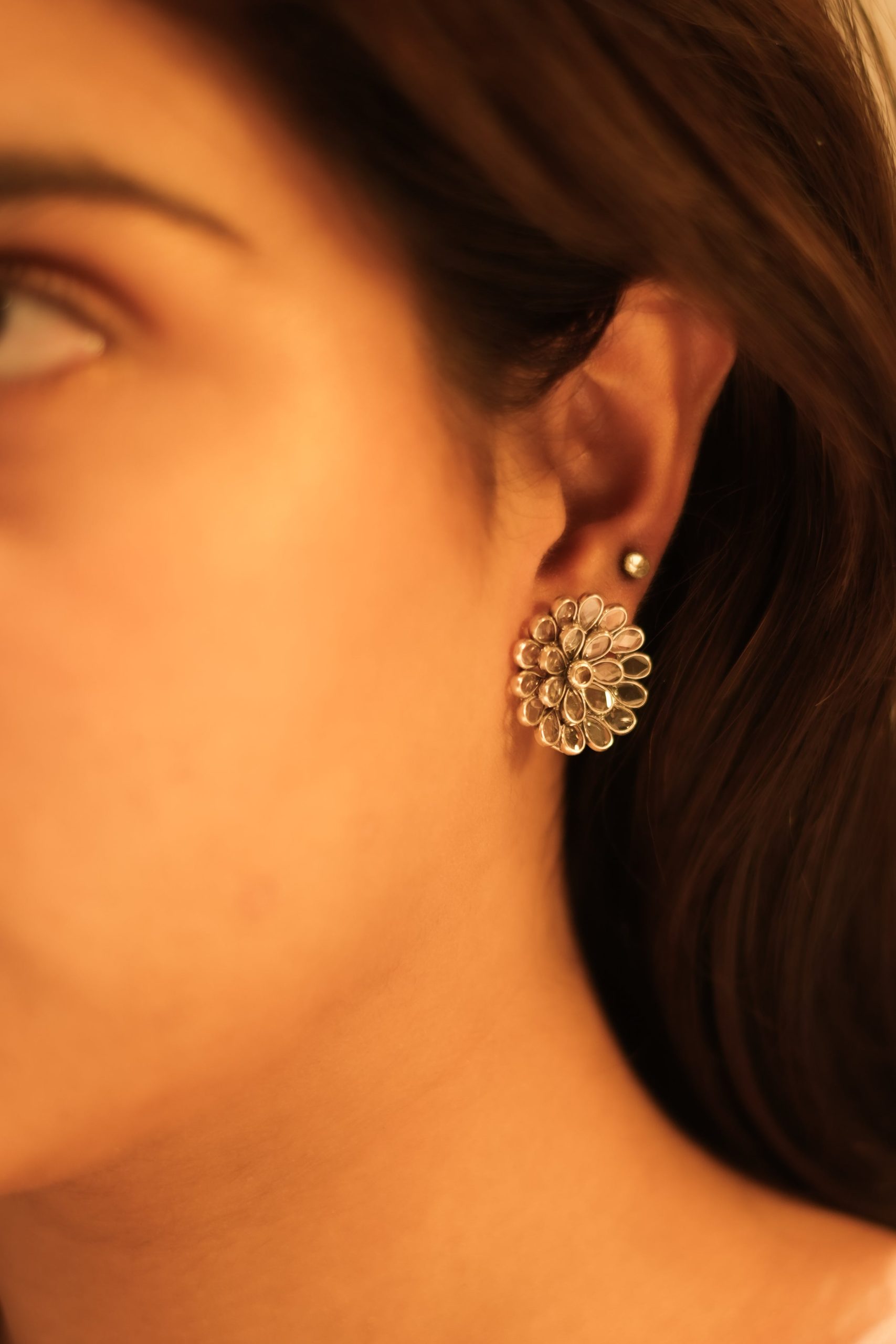 Lustre Flower Twinkling Stud Earrings - Image 2