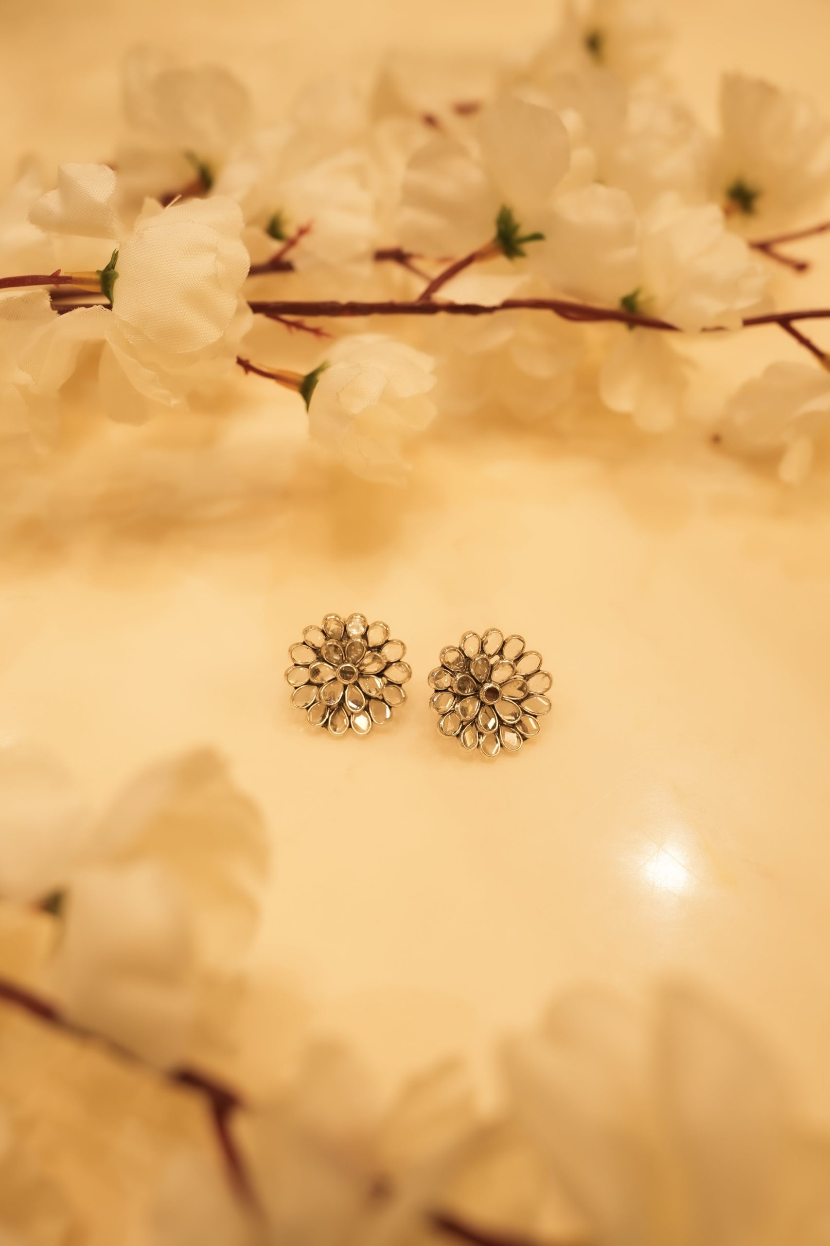 Lustre Flower Twinkling Stud Earrings - Image 4